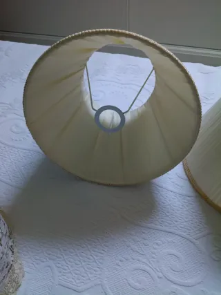 Pantallas de lámpara plisadas tela beige