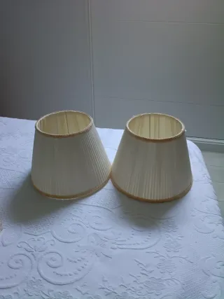 Pantallas de lámpara plisadas tela beige