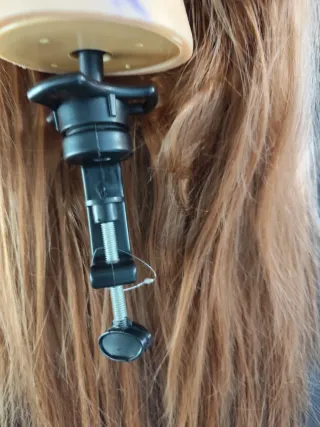 Maniquí cabeza peluquería castaño