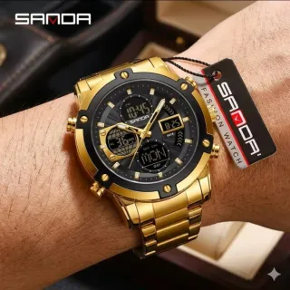 Reloj SANDA Hombre Negro y Dorado