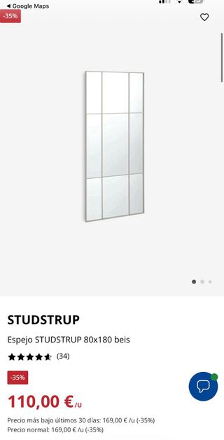 Espejo Beige 80x180cm