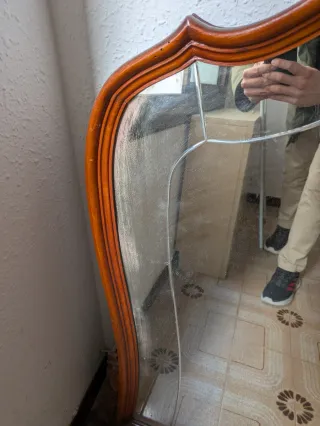 Espejo Antiguo Madera y Cristal