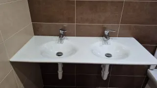 Lavabo doble porcelana blanco 119x51