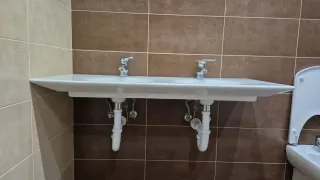 Lavabo doble porcelana blanco 119x51