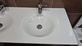 Lavabo doble porcelana blanco 119x51
