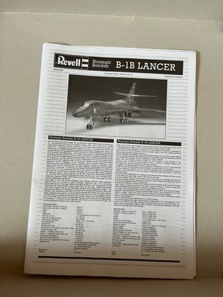 Maqueta Revell 1:72 B-1B Lancer Descatalogada
