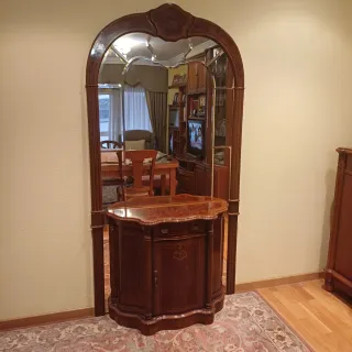 Mueble recibidor vintage con espejo