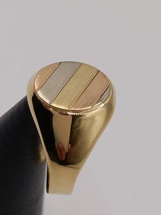Anillo Solitario Oro Combinado 18k - 4,72gr
