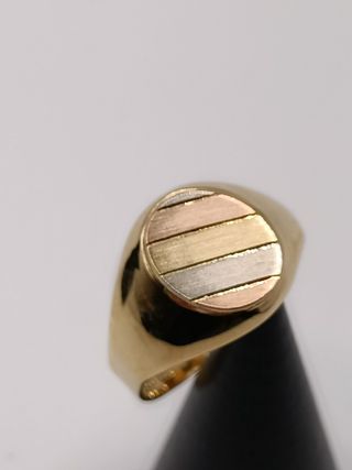 Anillo Solitario Oro Combinado 18k - 4,72gr