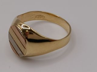 Anillo Solitario Oro Combinado 18k - 4,72gr