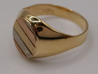Anillo Solitario Oro Combinado 18k - 4,72gr