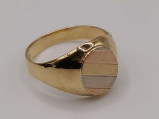 Anillo Solitario Oro Combinado 18k - 4,72gr