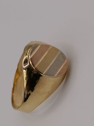 Anillo Solitario Oro Combinado 18k - 4,72gr