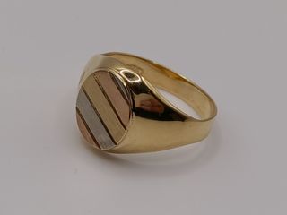 Anillo Solitario Oro Combinado 18k - 4,72gr
