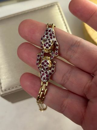 Pulsera Pantera Oro y Rubíes