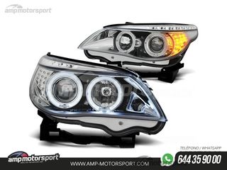FAROS DELANTEROS OJOS DE ANGEL PARA BMW SERIE 5 E60 / E61 / BERLINA / TOURING