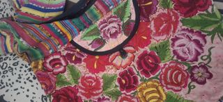 Borsa tessuto messicano floreale