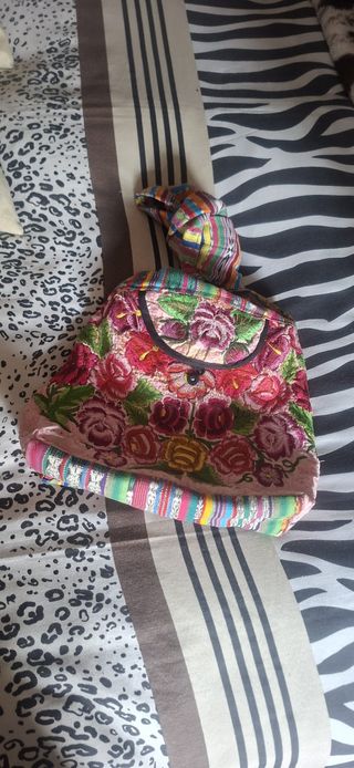 Borsa tessuto messicano floreale