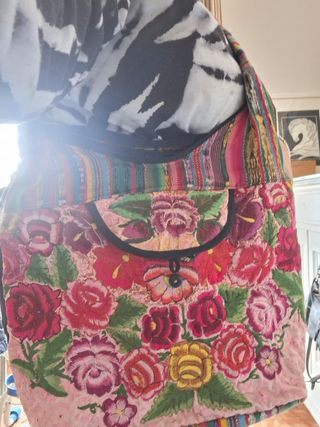 Borsa tessuto messicano floreale