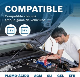 Bosch Cargador de Batería para Coche C70, 10 Amper