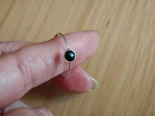 Anillo Plata 925 Espinela Negra talla 16 y 14