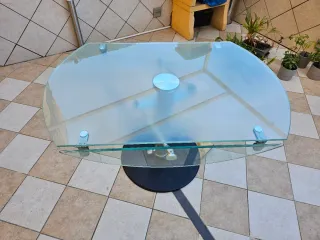Mesa redonda cristal 6 personas. 130cm