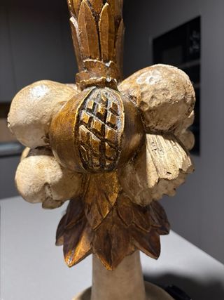 Gran Lámpara de mesa decorativa frutas doradas