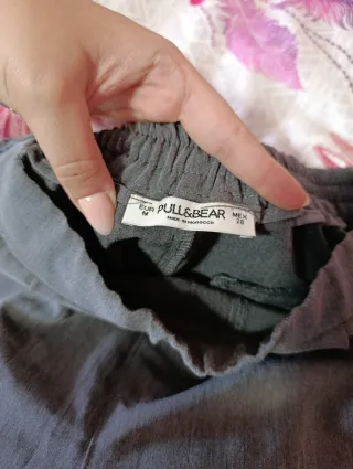 Pantalones tobilleros grises mujer