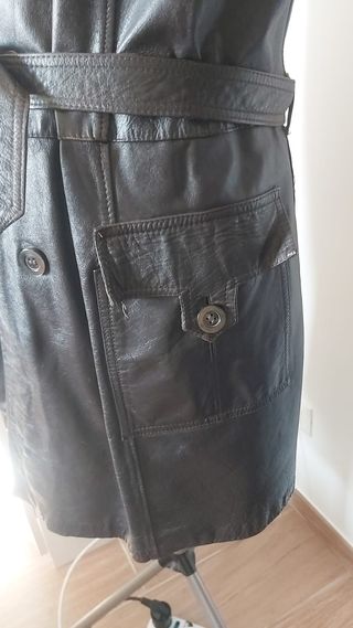 Trench Vintage Doble Botonadura Marrón Oscuro