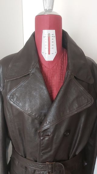 Trench Vintage Doble Botonadura Marrón Oscuro