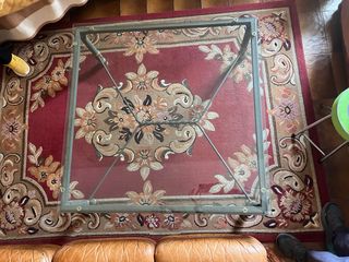 Mesa de centro cristal y metal