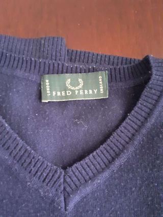 Maglione Fred Perry Blu Scollo a V