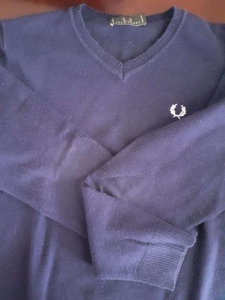 Maglione Fred Perry Blu Scollo a V