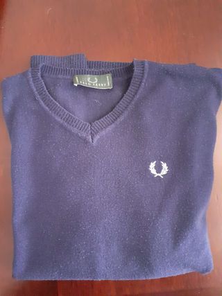 Maglione Fred Perry Blu Scollo a V