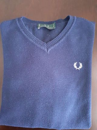 Maglione Fred Perry Blu Scollo a V
