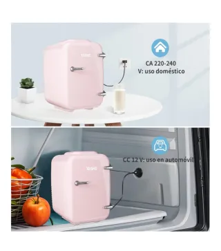 Nevera Mini YASHE 4L Cosmética Rosa