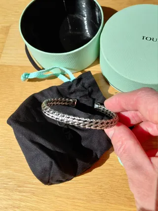 Pulsera Tous Hombre Plata y Negro