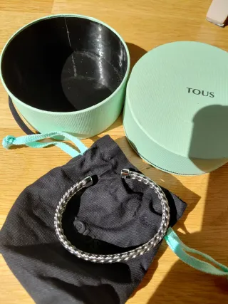 Pulsera Tous Hombre Plata y Negro