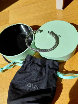 Pulsera Tous Hombre Plata y Negro