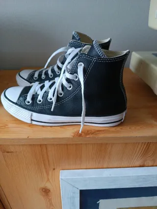 Converse polipiel negras Talla 36.5 como nuevas