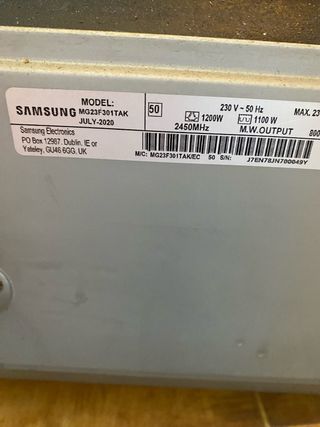 Microondas Samsung Negro