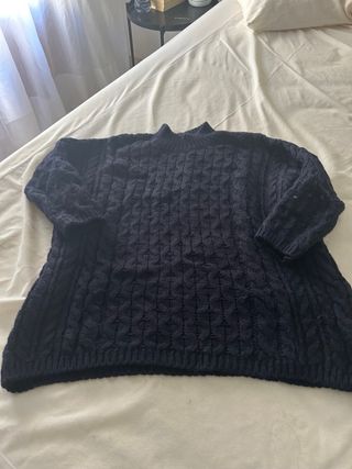 Jersey negro tejido trenzado