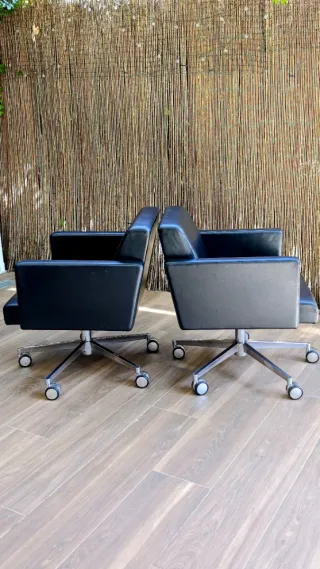 Conjunto 4 Sillones Poltrona Frau cuero auténtico