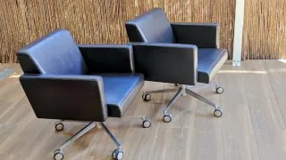 Conjunto 4 Sillones Poltrona Frau cuero auténtico