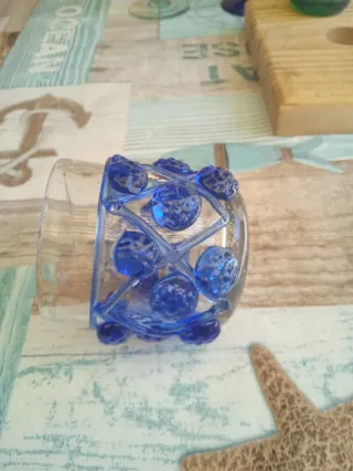 Vaso de cristal azul gordiola