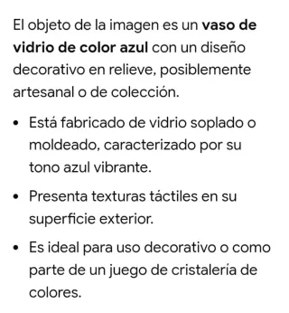 Vaso de cristal azul gordiola