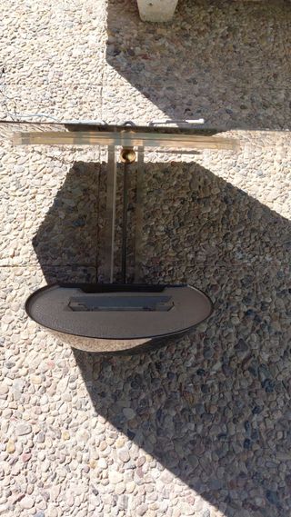 Lámpara esfera negra y plateada metal y cristal