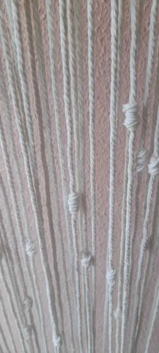 Cortina Macramé Beige/Blanco Algodón