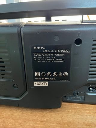 Radio Cassette Sony Mega Bass Vintage Negra