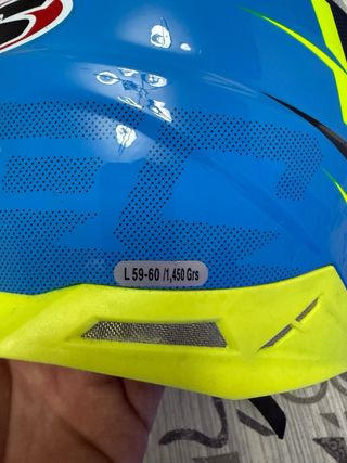 Casco Motocross Talla L Azul y Amarillo